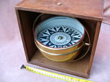19th century gimbal mounted boxed ships compass